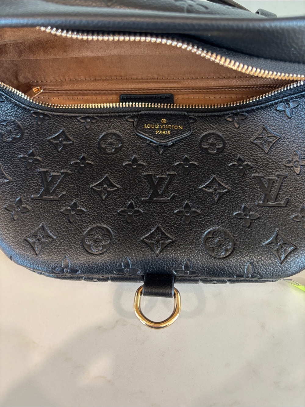 Black Monogram Empreinte Crossbody Bum Bag with Gold Hardware - Picture 6 of 14